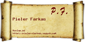 Pieler Farkas névjegykártya